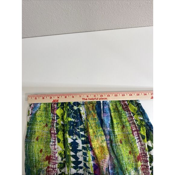 Jams World Size L Cropped Pants Tribal Reef Multicolored Pull On Elastic Waist - Picture 7 of 11